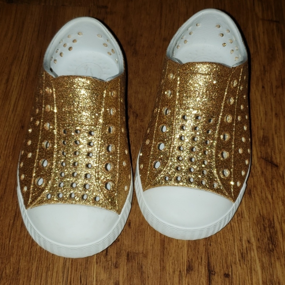 Gold Glitter Native shoes c7